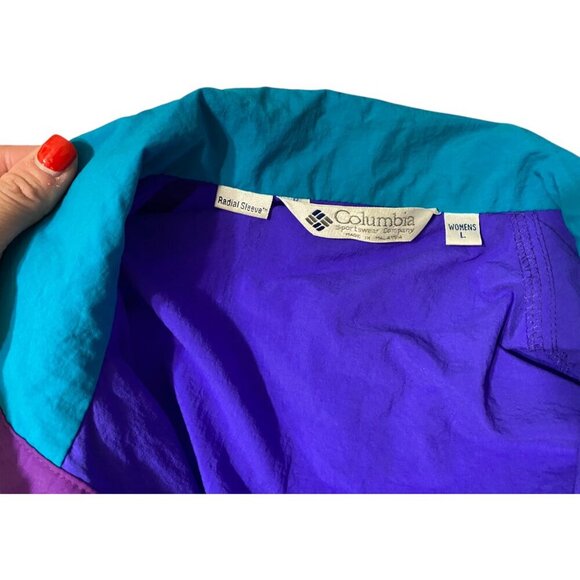 Columbia Vintage Colorblock Anorak Windbreaker Jacket Women Large - Picture 5 of 5